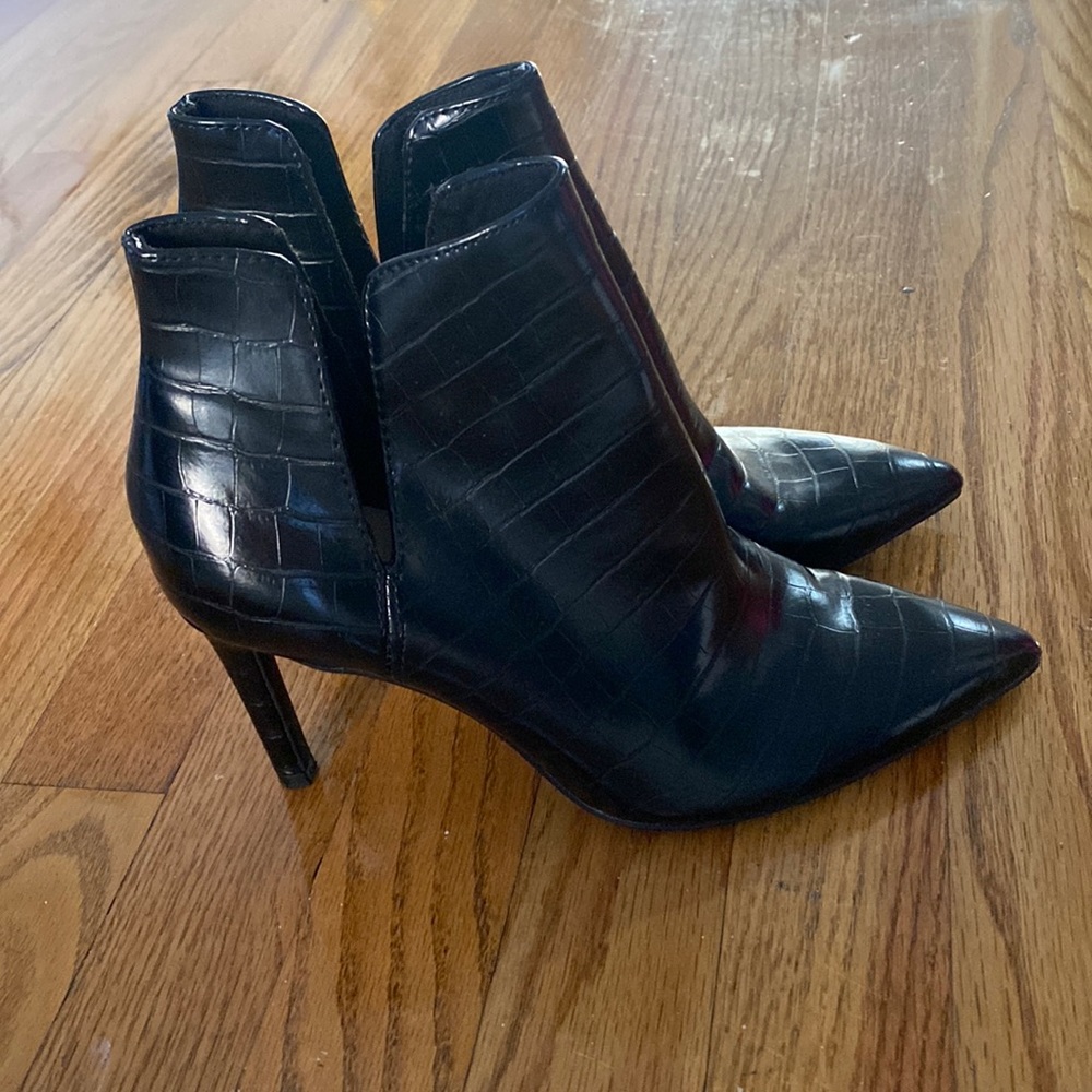 Black bootie heels